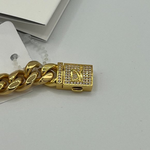 Darkai 18K Gold-Plated & Cubic Zirconia Cuban-Link Chain Bracelet - Picture 6 of 8